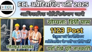 ECL Apprentice Vacancy 2025: ईस्टर्न कोल्डफील्ड्स लिमिटेड ने 1123 पदों पर भर्ती के लिए जारी किया नोटिफिकेशन, ग्रेजुएट जल्द करें आवेदन